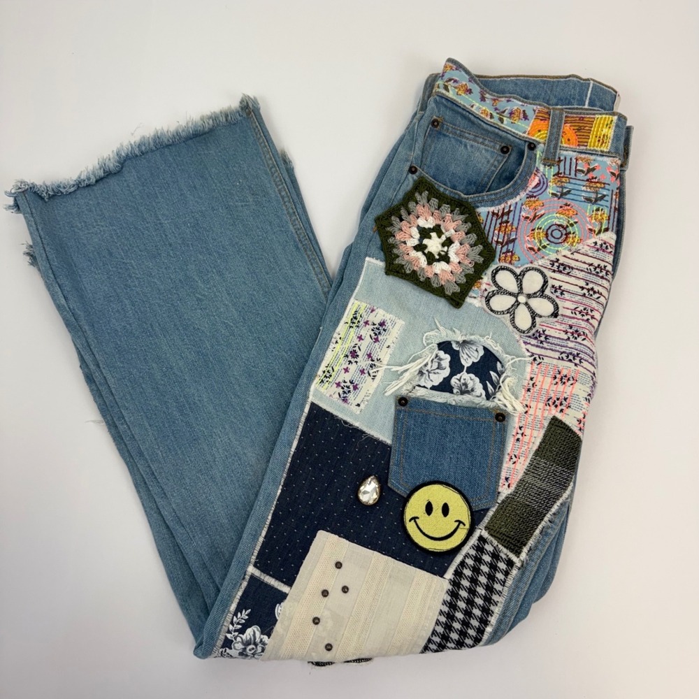 BDG Urban Outfitters Patchwork Flare Jeans Boho Y2K Size 29